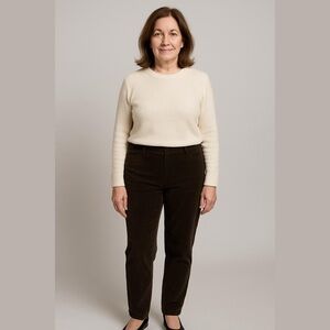 F by Façonnable Brown Corduroy Pants Women's Size 16